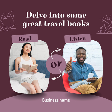 Travel Books Reading Instagram Design Template