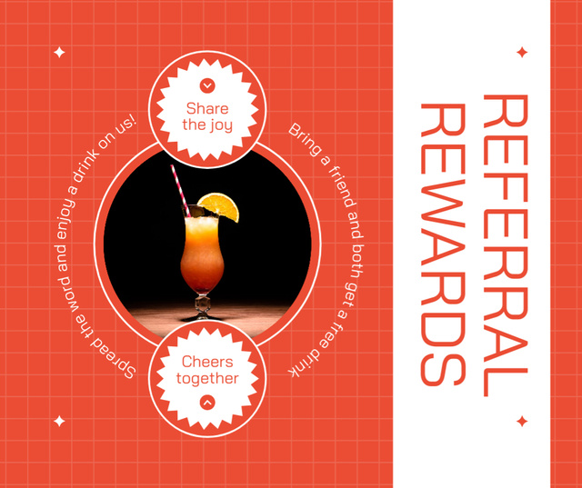 Plantilla de diseño de Referral Reward with Refreshing Cocktail Facebook 