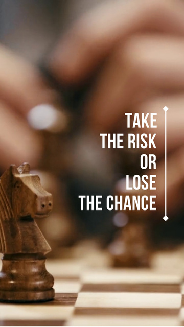 Wisdom Quote About Risking With Chess Instagram Video Story Design Template