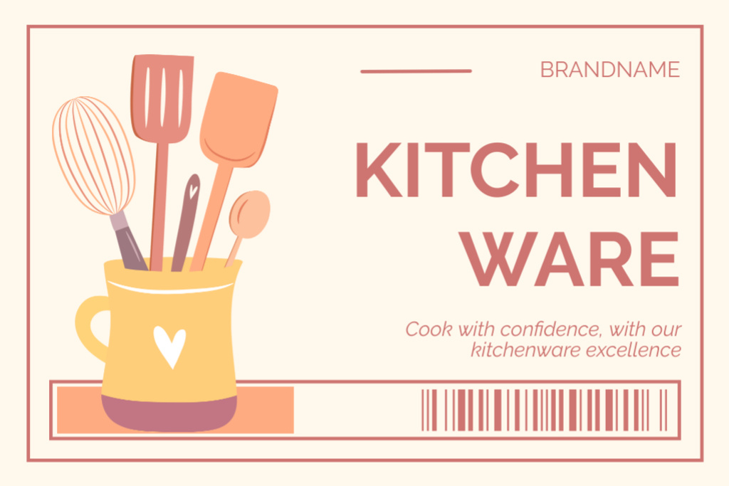 Platilla de diseño Excellent Kitchenware Offer For Cooking Label