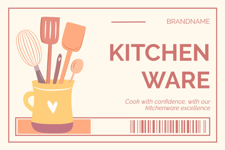 Отличное предложение кухонной утвари для приготовления пищи Label – шаблон для дизайна
