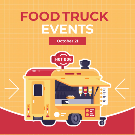 Illustration of Street Food Truck Instagramデザインテンプレート