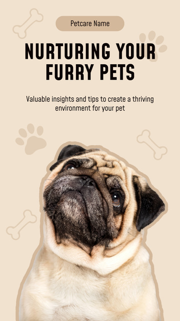 Modèle de visuel Nurturing Furry Friend Properly - Mobile Presentation