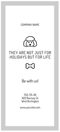 Pets Quote with Dog Icon Flyer 3.75x8.25in Design Template