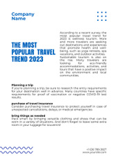 Summer Travel and Tourism