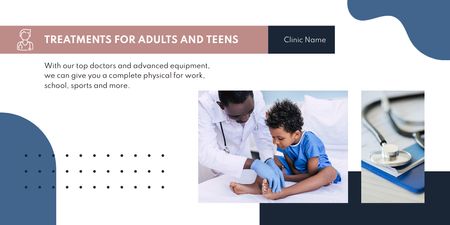 Treatment Offer for Adults and Teens Twitter Design Template