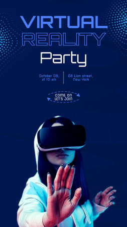 Girl in VR Party  Instagram Story Design Template