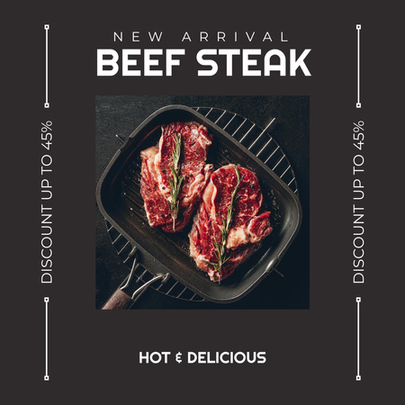 Marha steak érkezése Instagram tervezősablon