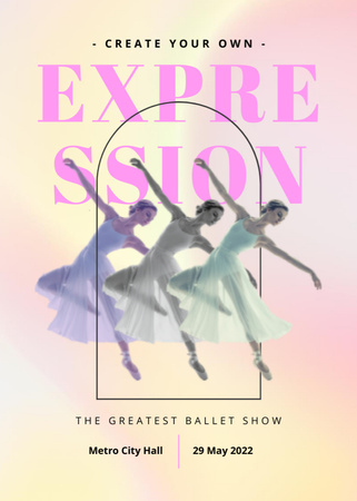 Platilla de diseño Greatest Show Ballet Announcement with Dancers Flayer