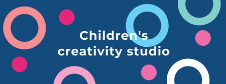 Ontwerpsjabloon van Facebook cover van Children's Creativity Studio Services Offer