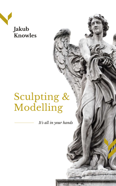 Guide to Sculpting and Modeling with Angel Stone Statue Book Cover Šablona návrhu