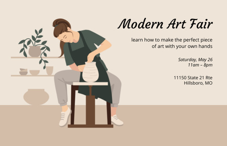 Modern Art Fair Announcement Flyer 5.5x8.5in Horizontal tervezősablon
