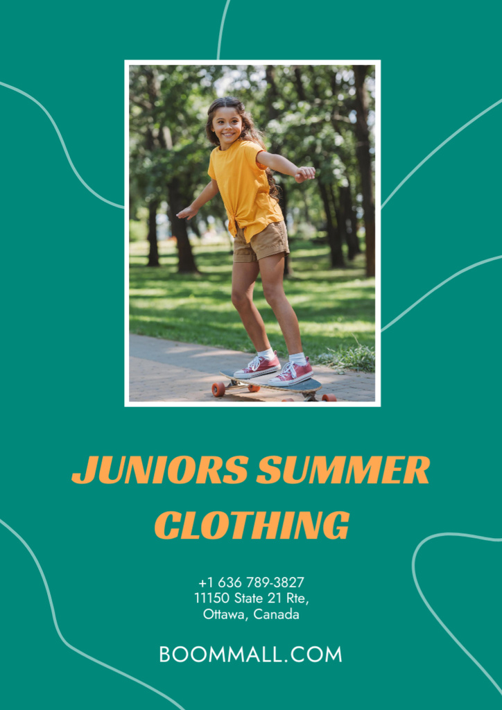 Kids Summer Clothing Sale Poster A3 Design Template