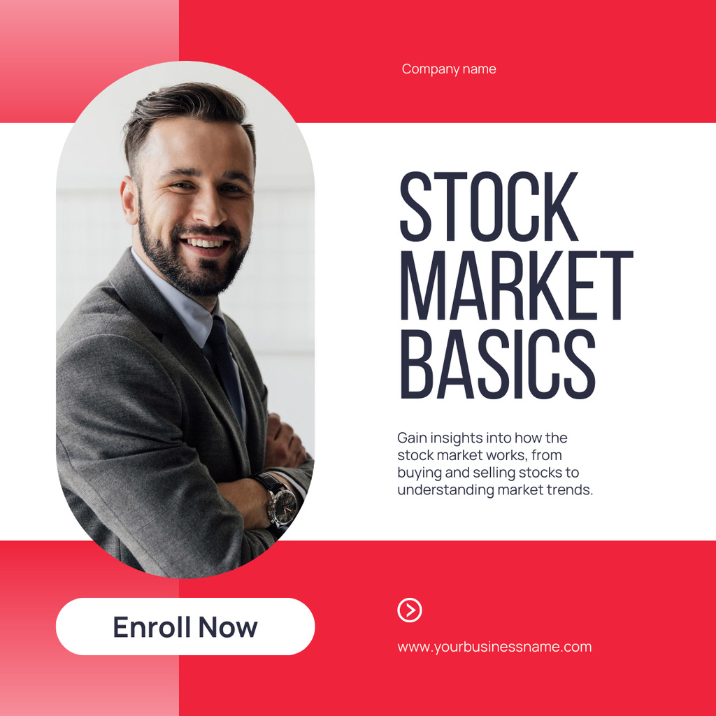 Stock Market Basics LinkedIn post Tasarım Şablonu