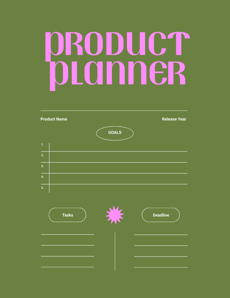 Modèle de visuel Product Planning with Tasks and Deadlines - Notepad 8.5x11in