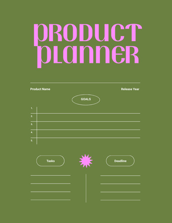 Plantilla de diseño de planificación de productos con tareas y plazos Notepad 8.5x11in 