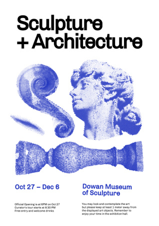 Sculpture and Architecture Exhibition Announcement Poster B2 Design Template