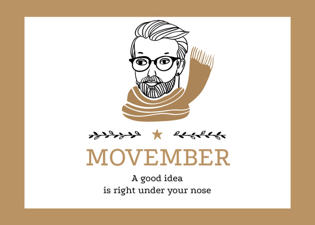 Designvorlage Movember Event Announcement with Man With Moustache für Postcard 5x7in