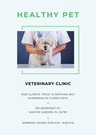 Visite um médico qualificado no Pet Hospital Postcard 5x7in Vertical Modelo de Design