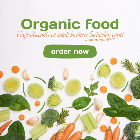 Plantilla de diseño de Mercado de alimentos de agricultores orgánicos Instagram 
