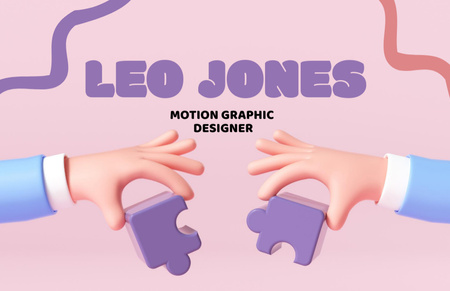 Szablon projektu Oferta usług Motion Graphic Designer Business Card 85x55mm