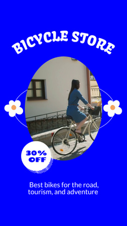 Modèle de visuel Offre de vélos pour le tourisme et la route avec réduction - Instagram Video Story