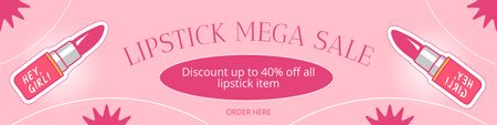 Platilla de diseño Mega Sale of Lipsticks Twitter