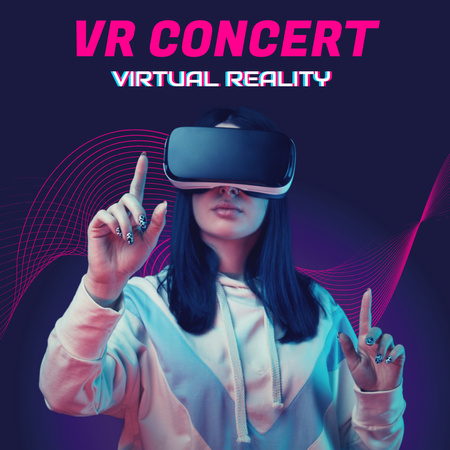 lány virtuális valóság szemüveg Instagram tervezősablon