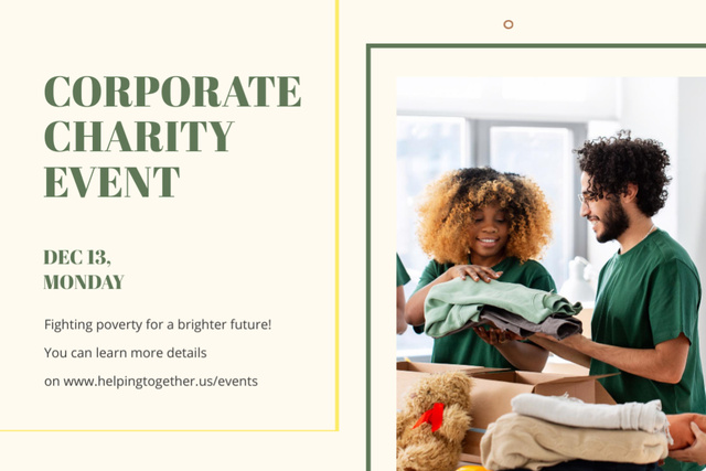 Corporate Charity and Volunteering Event Flyer 4x6in Horizontalデザインテンプレート