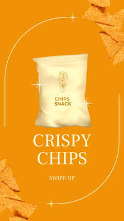Reklamy na křupavé chipsy Instagram Story Šablona návrhu