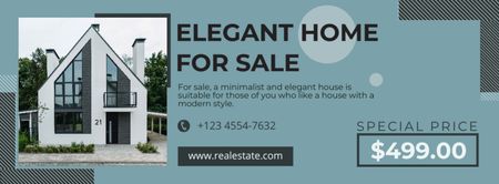 Elegant House for Sale Offer With Special Price Facebook cover Design Template