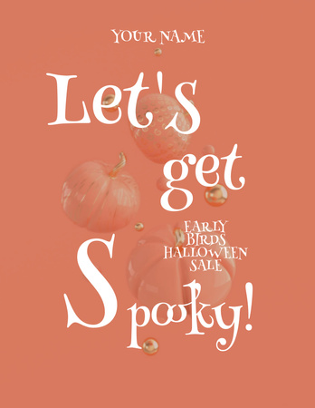 Halloween Inspiration with Pumpkins Flyer 8.5x11in Design Template