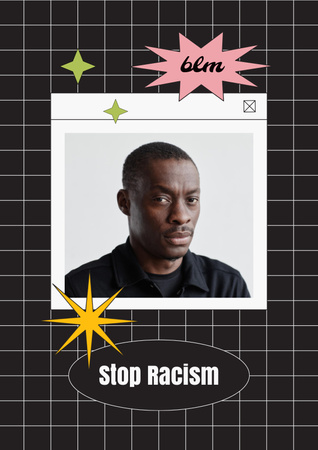 Protest against Racism with African American Man Poster Design Template