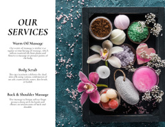 Massage Studio Ad with Handmade Soap and Sea Salt
