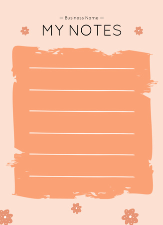 Minimal Daily Planner with Flowers Notepad 4x5.5in Tasarım Şablonu
