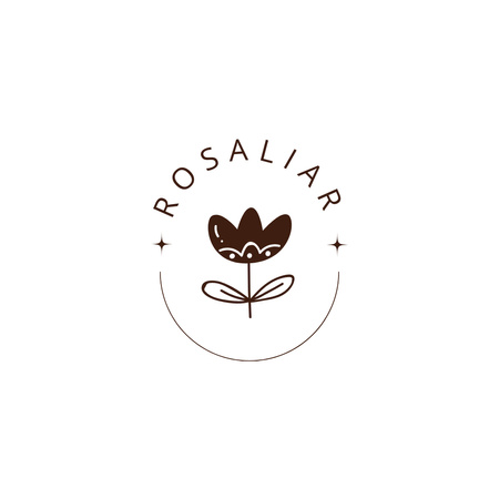 Flower Shop Cute Emblem Logo Design Template