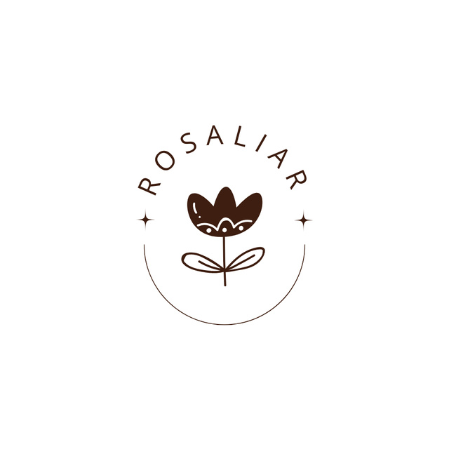 Flower Shop Cute Emblem Logo Tasarım Şablonu
