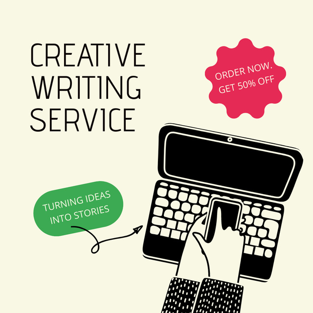 Exceptional Writing Service With Discounts Offer Instagram Πρότυπο σχεδίασης