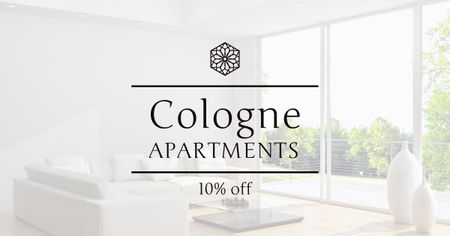 Platilla de diseño Real Estate Ad Apartments in White Facebook AD