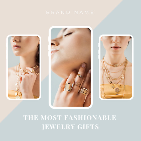 Luxury and Fashionable Jewelry for Women Animated Postデザインテンプレート
