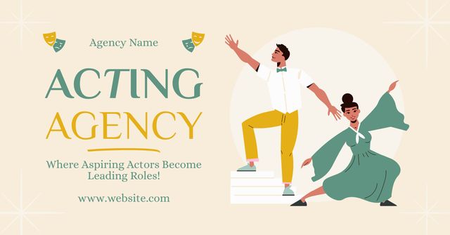 Advertising for Acting Agency with Dancing Actors Facebook AD Design Template