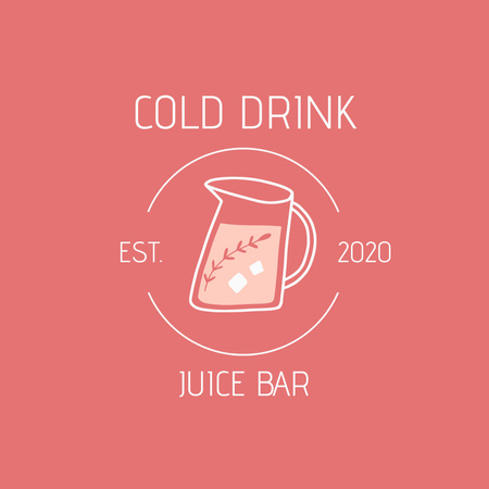 Ontwerpsjabloon van Logo 1080x1080px van Juice Bars Offer with Cold Drink