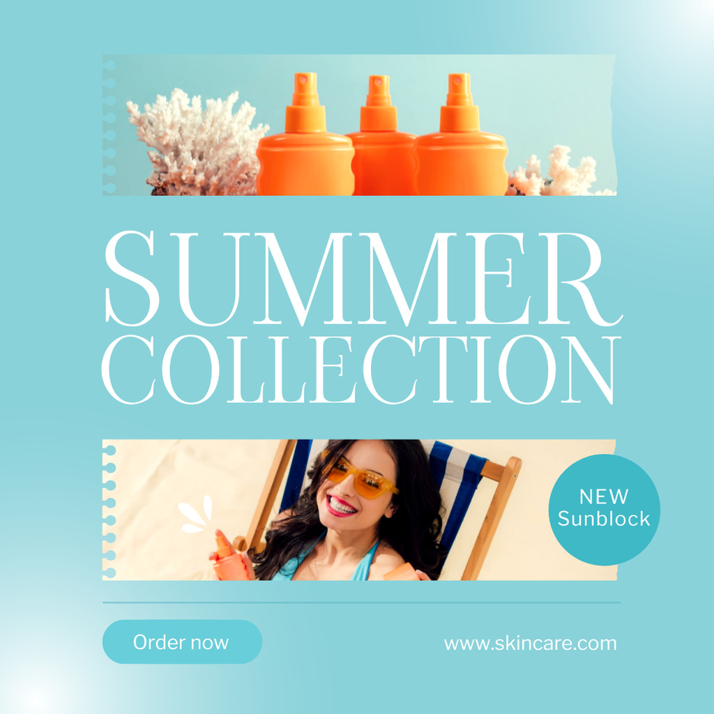 Designvorlage New Summer Collection Of SPF Product Offer für Instagram