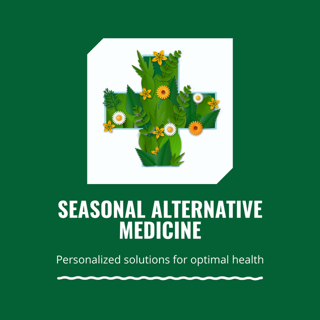 Seasonal Alternative Medicine With Herbs Remedy Animated Logo Πρότυπο σχεδίασης