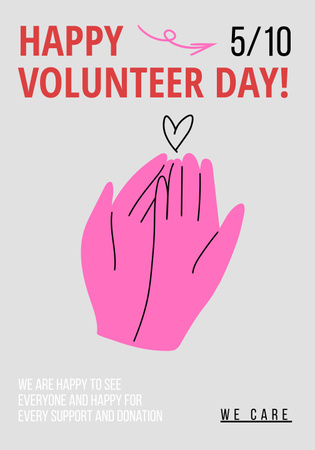 Lovely Congratulations on Volunteer's Day With Illustration Poster 28x40in Šablona návrhu