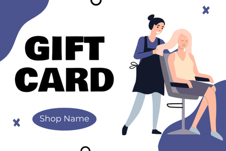 Женщина в парикмахерской Gift Certificate – шаблон для дизайна
