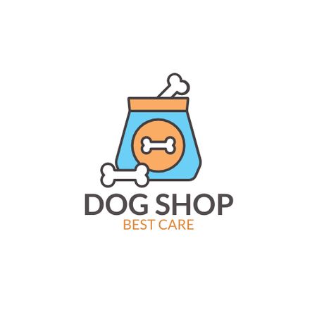 Pet Shop Ad with Bones Logo tervezősablon