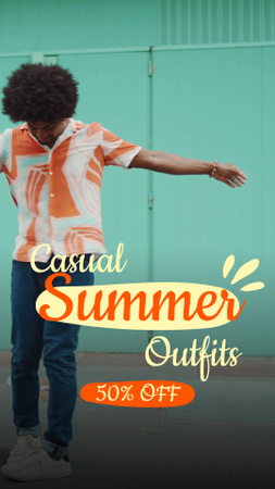 Designvorlage Lässige Sommerkleidung mit Rabattangebot für TikTok Video