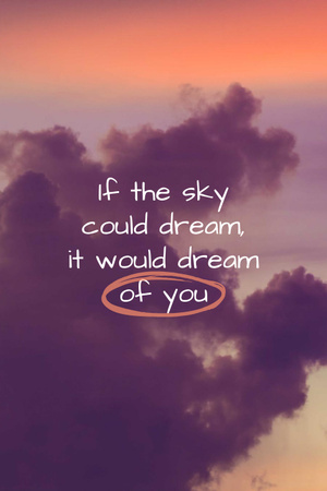 Ontwerpsjabloon van Pinterest van droom citaat op zonsondergang sky