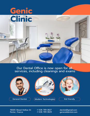 Dentist Services Offer Poster 8.5x11in Design Template
